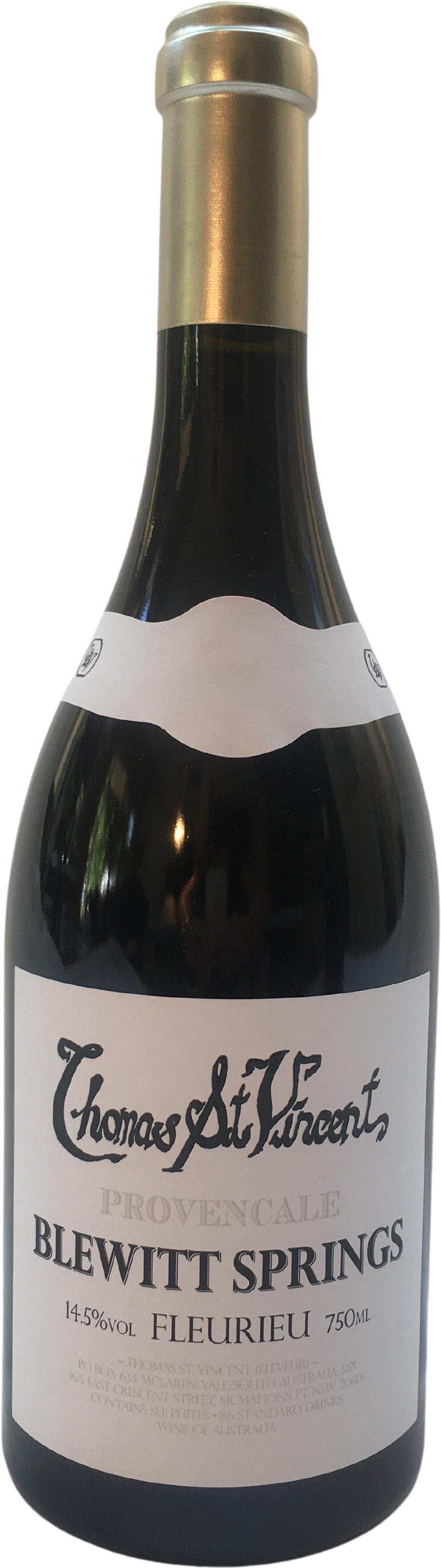 Thomas St Vincent Blewitt Springs Fleurieu Provencale Rouge